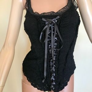 Ann Ferriday Black Lace Top